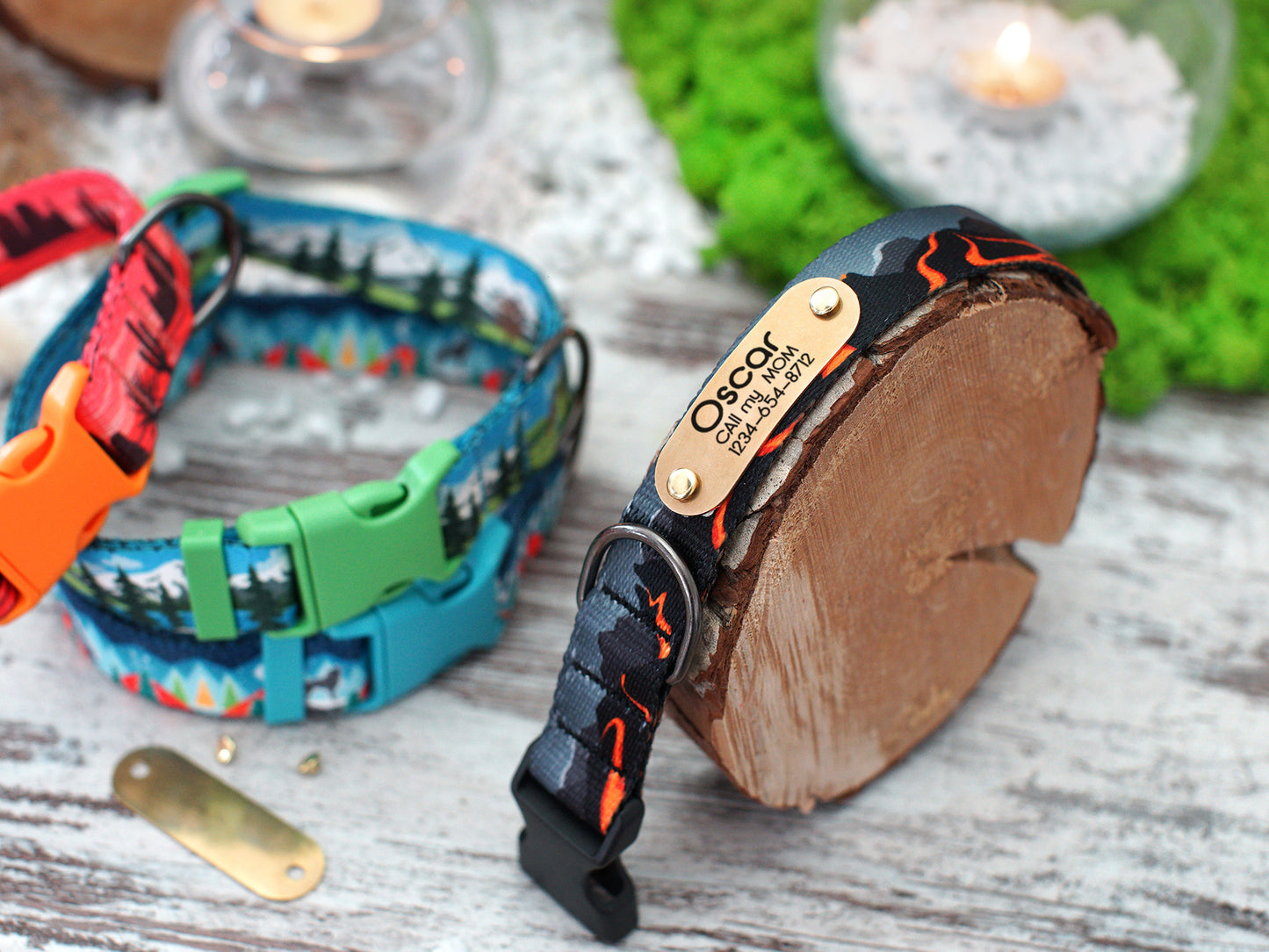 Nature Dog Collar with Plastic Buckle