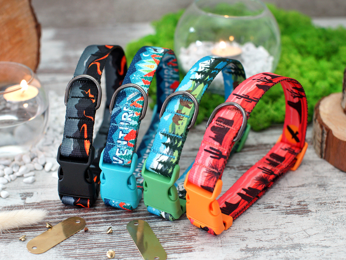 Nature Dog Collar with Plastic Buckle