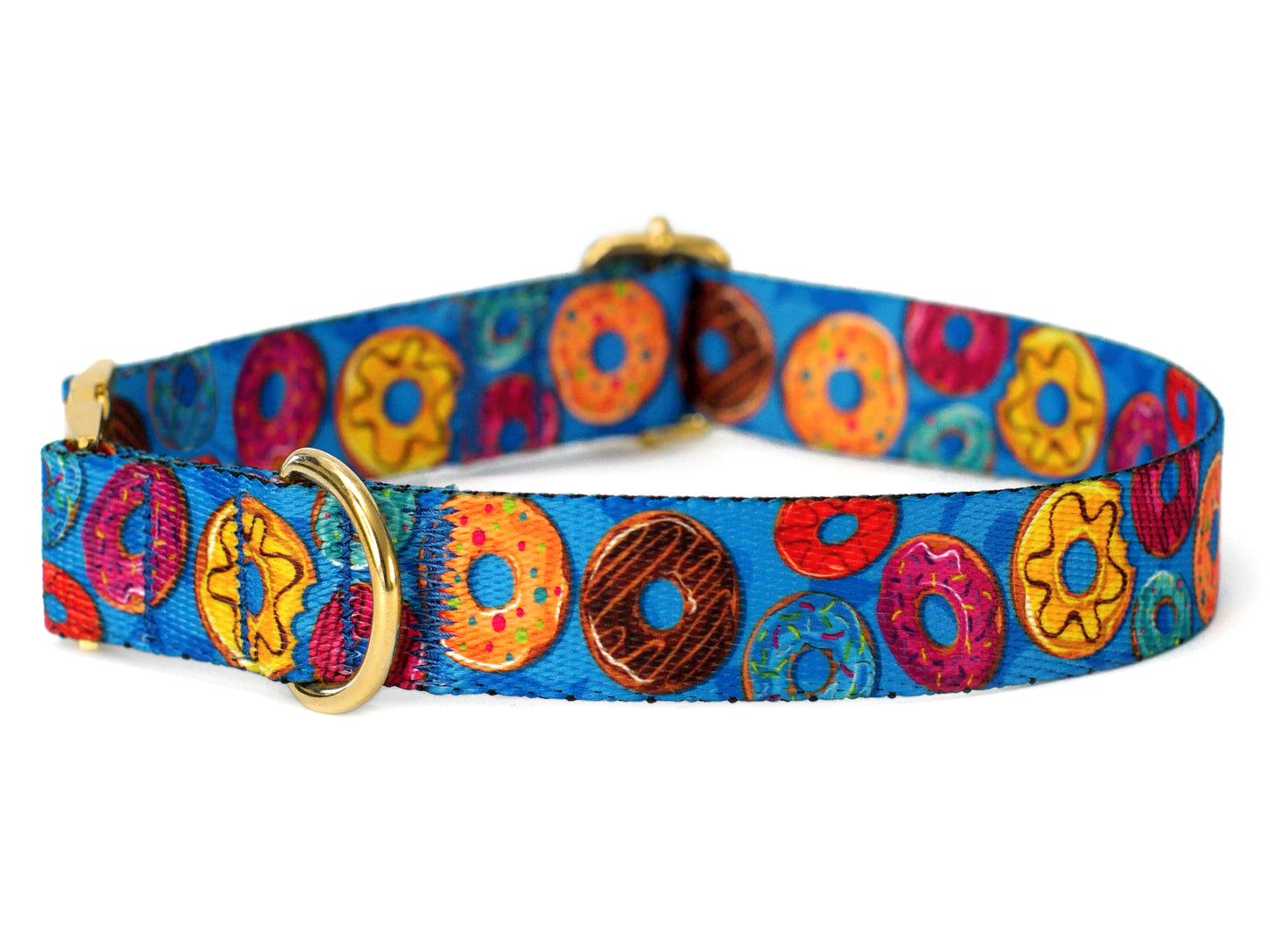 Donut Dog Collar with Gold Metal Buckle