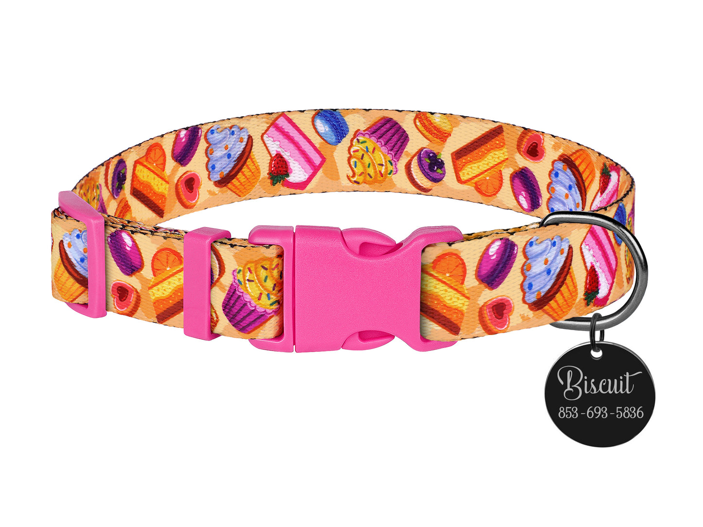 Donut Dog Collar with ID Tag