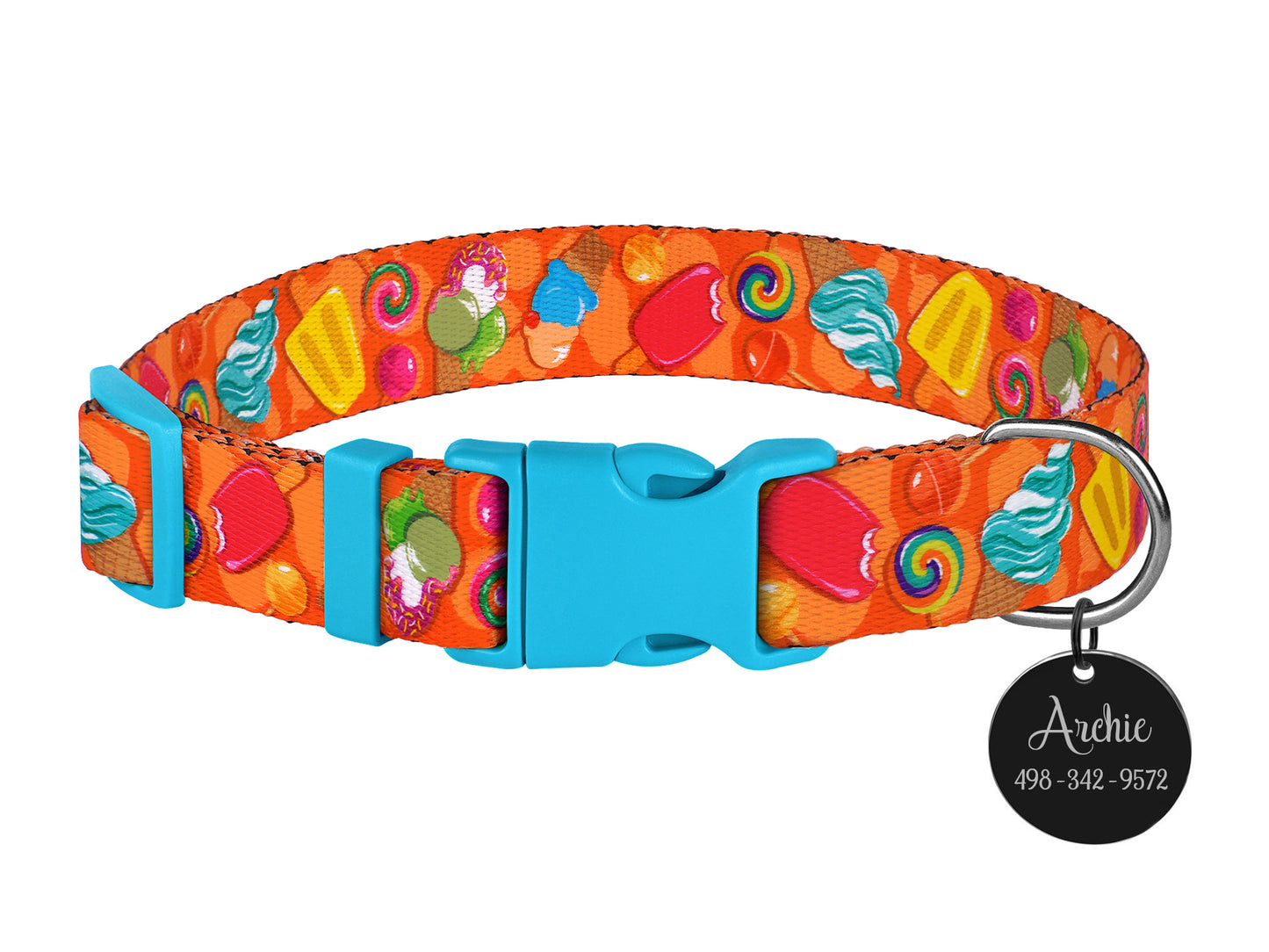 Donut Dog Collar with ID Tag