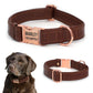 Leather Personalized Dog Collar with Rose Gold Metal Buckle