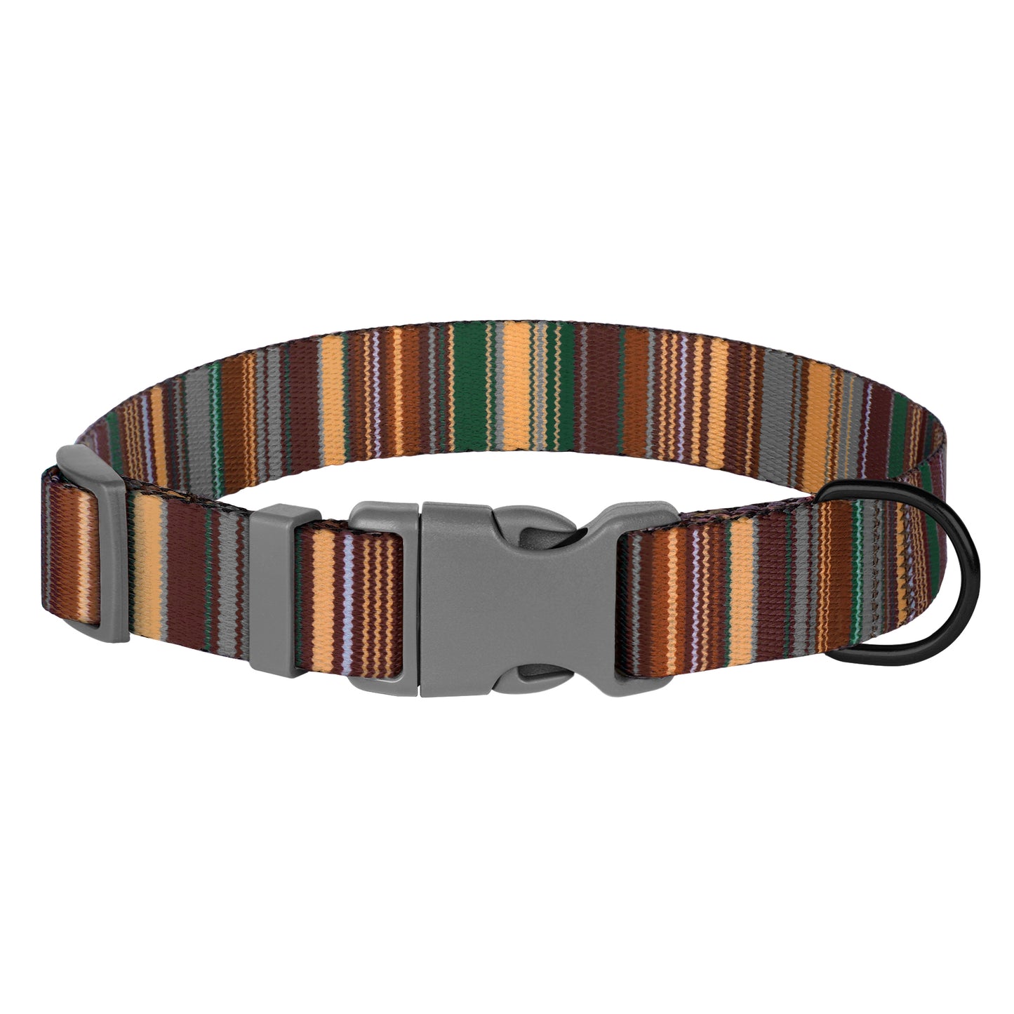 Striped Dog Collar with ID Tag