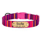 Striped Dog Collar with ID Tag