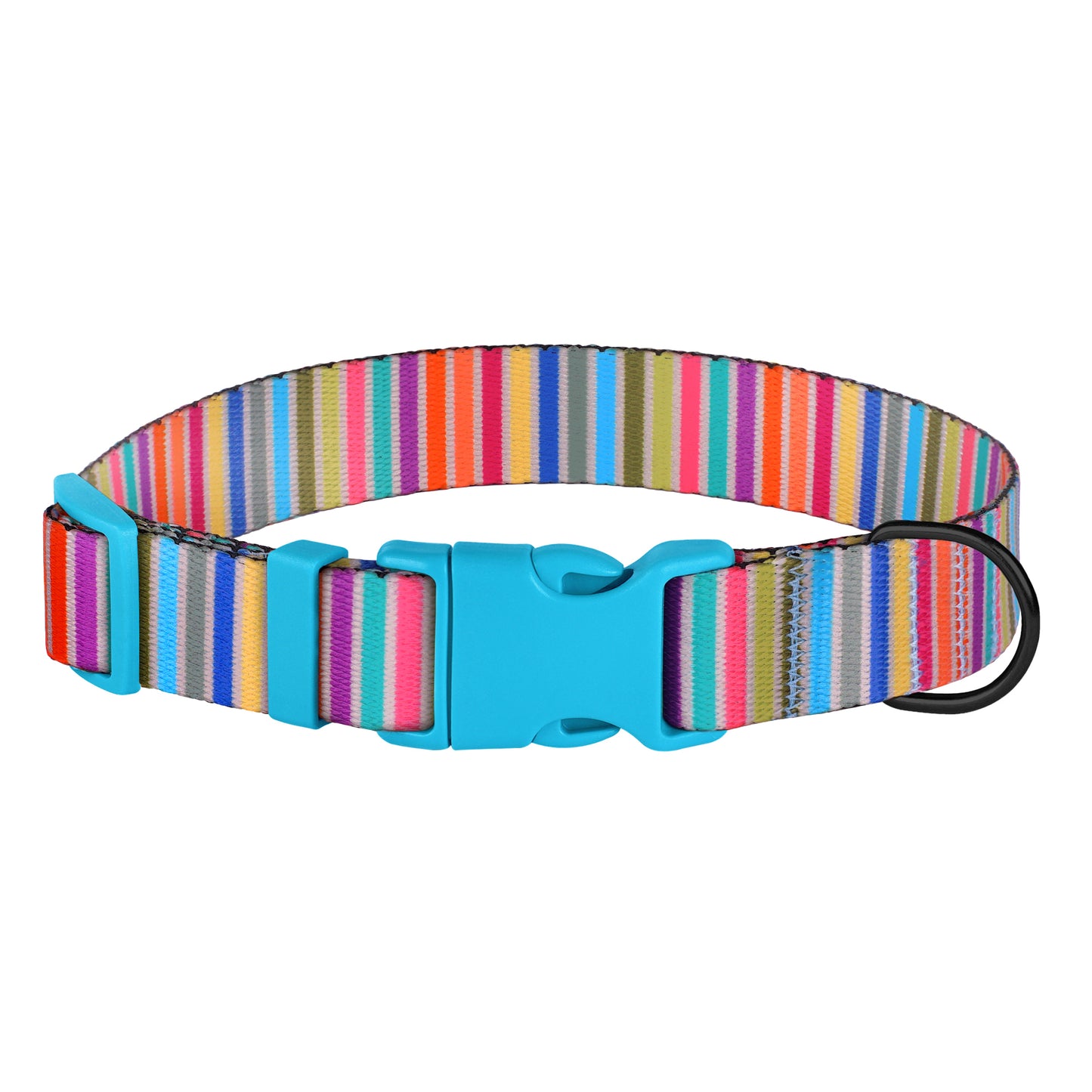 Striped Dog Collar with ID Tag