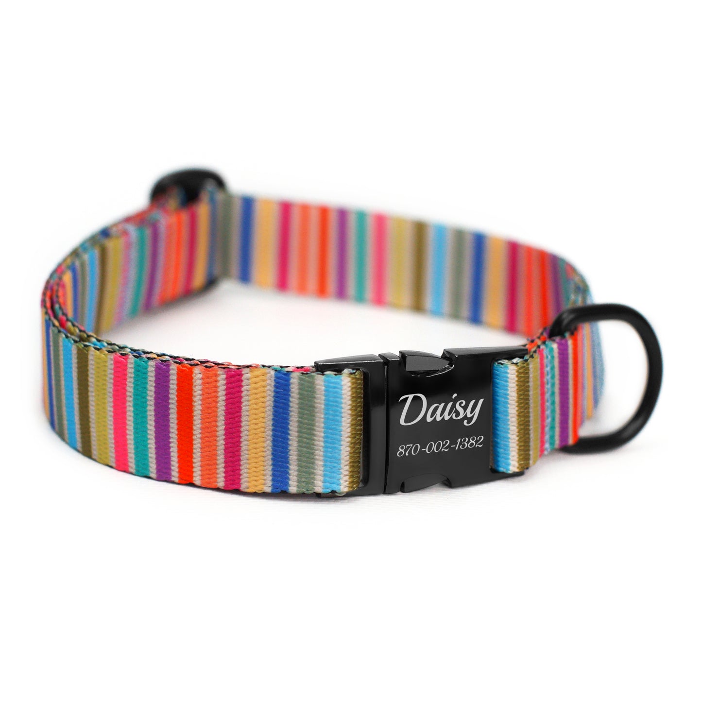 Nylon Dog Collar with Black Metal Buckle