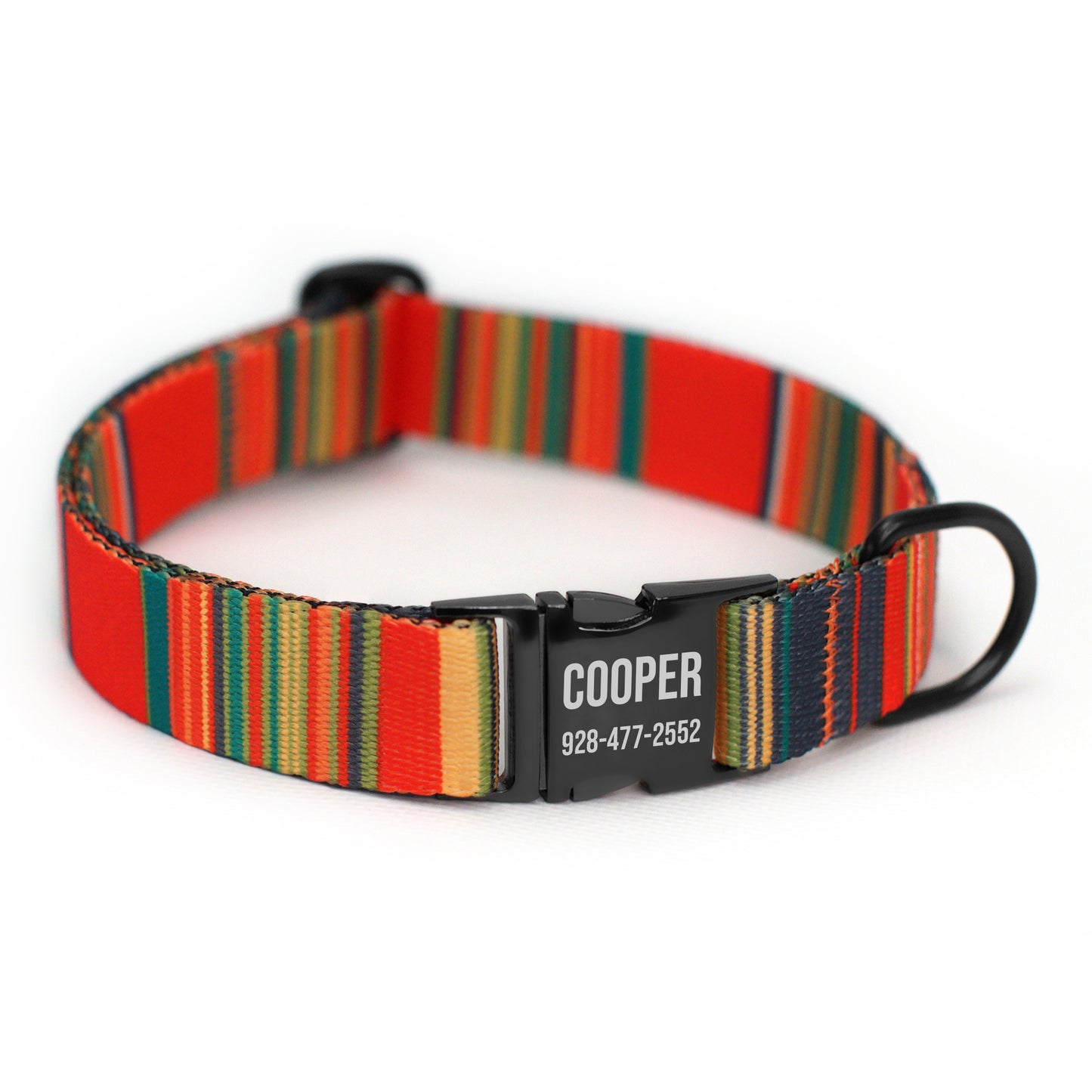 Nylon Dog Collar with Black Metal Buckle