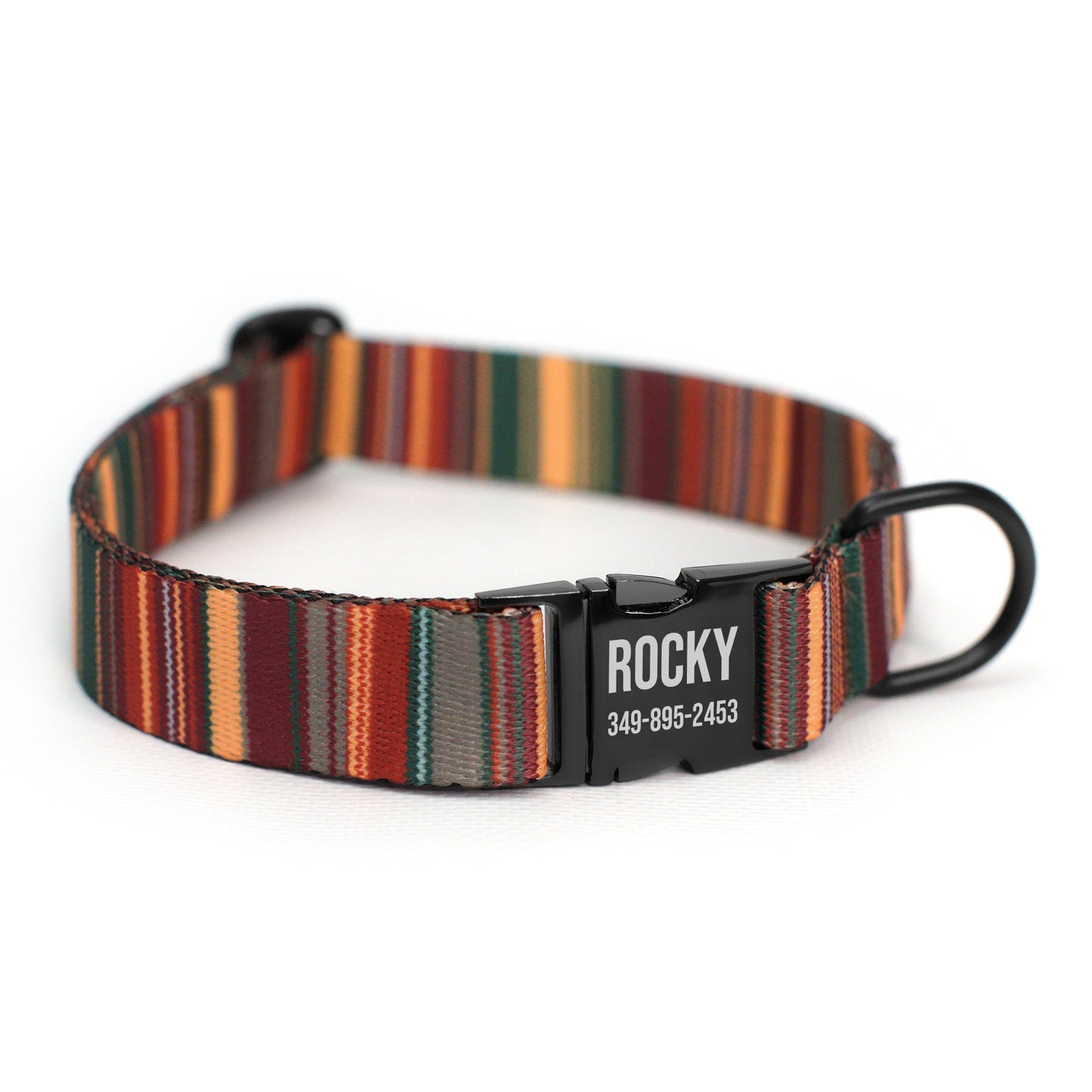 Nylon Dog Collar with Black Metal Buckle