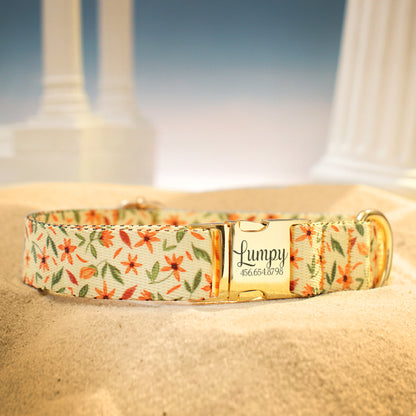 Floral Dog Collar with Name