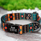 Southwest Dog Collar with Engraved Metal Buckle, Geometric Pattern Dog Collars, Aztec Tribal Pet Collars for Small Medium Large Dogs Puppy,