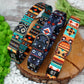 Southwest Dog Collar with Engraved Metal Buckle, Geometric Pattern Dog Collars, Aztec Tribal Pet Collars for Small Medium Large Dogs Puppy,