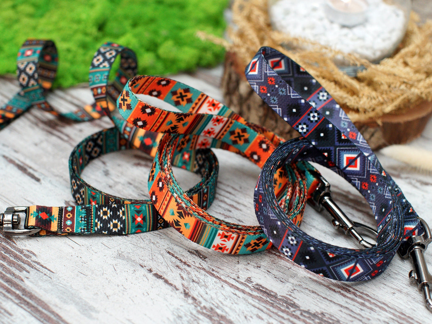 Pattern Dog Leash with Handle, Tribal Print Dog Leash, Aztec Pet Leashes for Small Medium Large Dogs, Puppy Leash, Boy Dog Leash