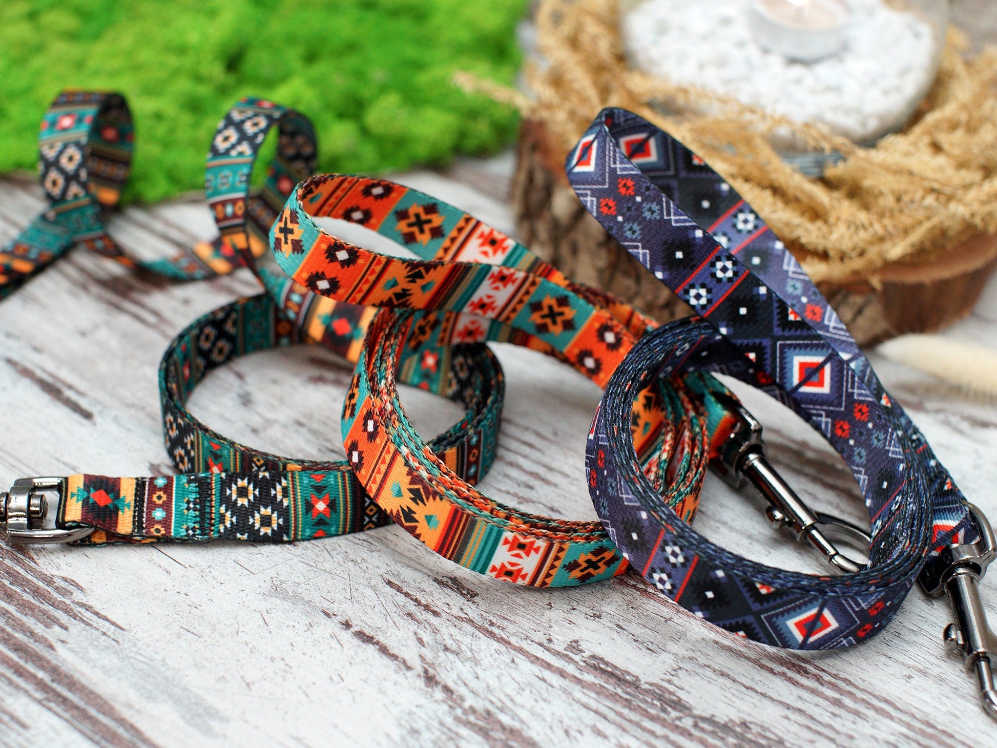 Southwest Dog Leash 5FT, Geometric Pattern Dog Leashes, Aztec Tribal Pet Leashes for Small Medium Large Dogs Puppy