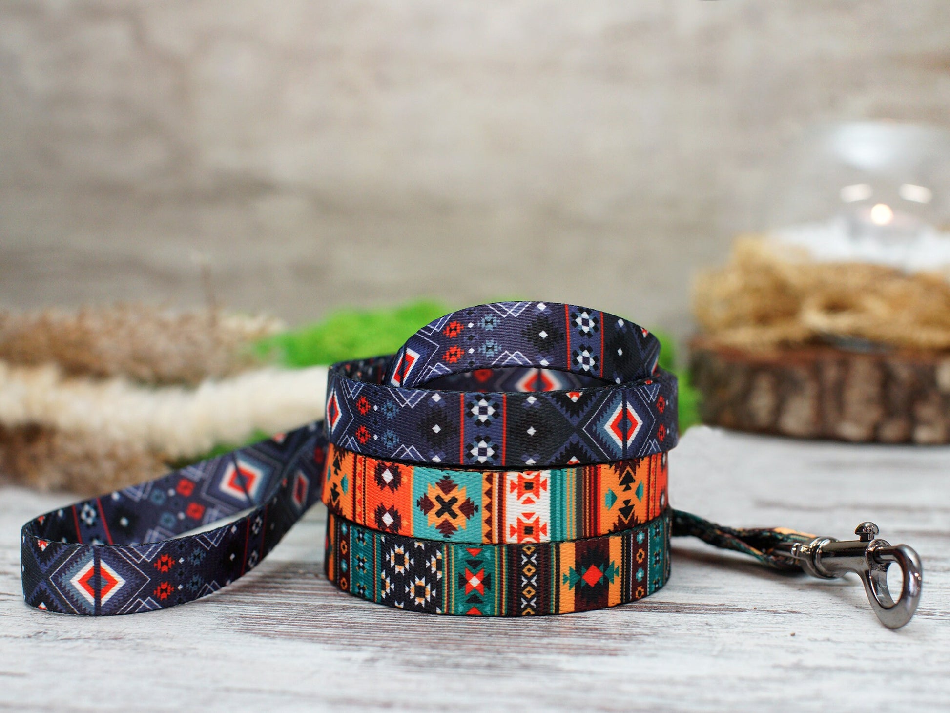 Pattern Dog Leash with Handle, Tribal Print Dog Leash, Aztec Pet Leashes for Small Medium Large Dogs, Puppy Leash, Boy Dog Leash