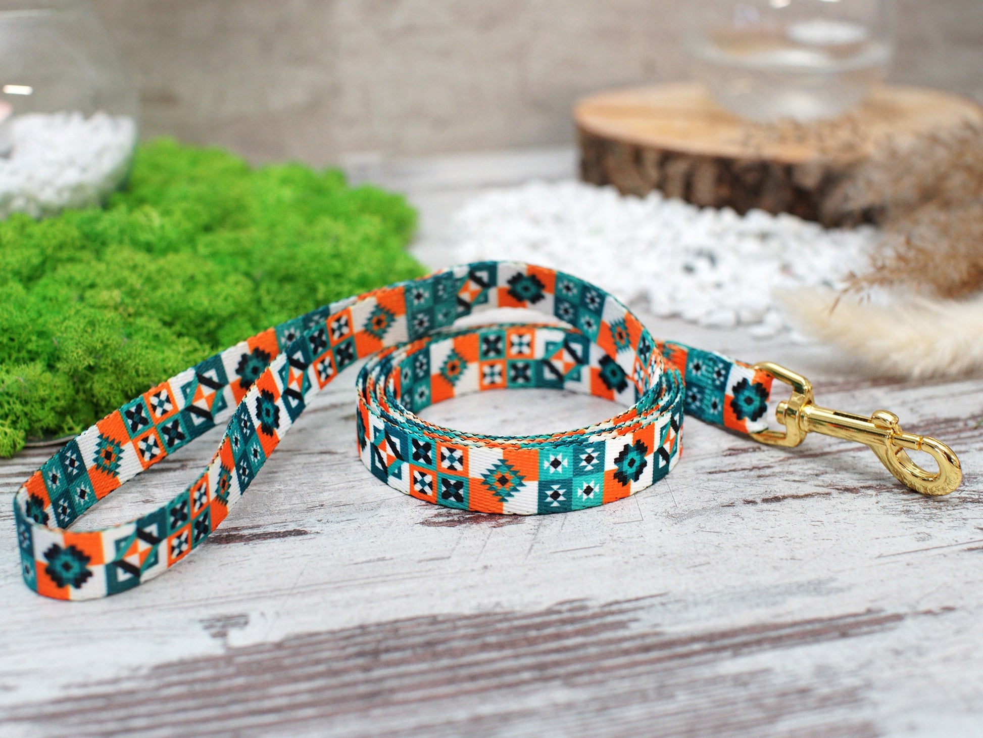 Aztec Dog Leash 5FT, Geometric Pattern Dog Leashes, Tribal Print Pet Leashes for Small Medium Large Dogs Puppy, Boy Dog Leash Girl