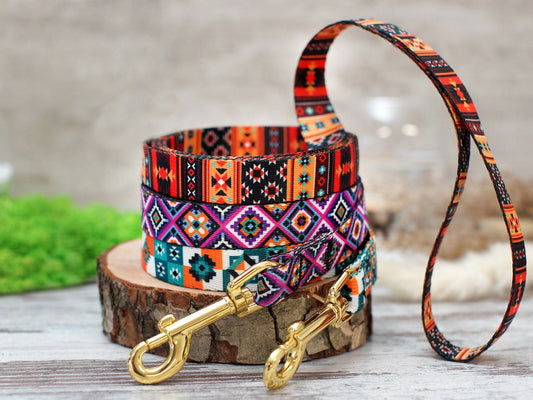 Aztec Dog Leash 5FT, Geometric Pattern Dog Leashes, Tribal Print Pet Leashes for Small Medium Large Dogs Puppy, Boy Dog Leash Girl