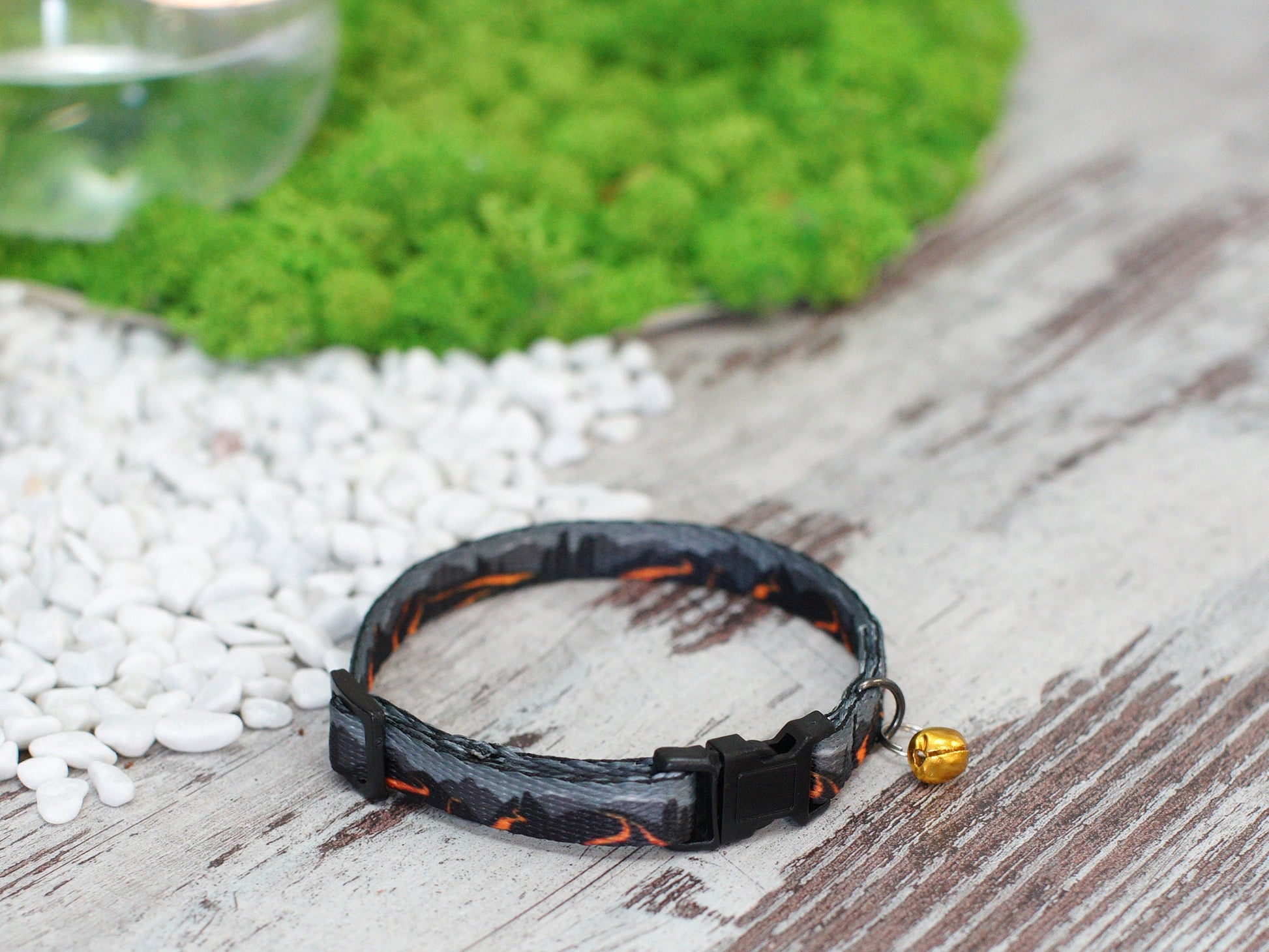 Nature Breakaway Cat Collar with ID Tag, Personalized Cat Collar with Bell, Pattern Soft Cat Collar, Custom Cat Collar Girl Boy