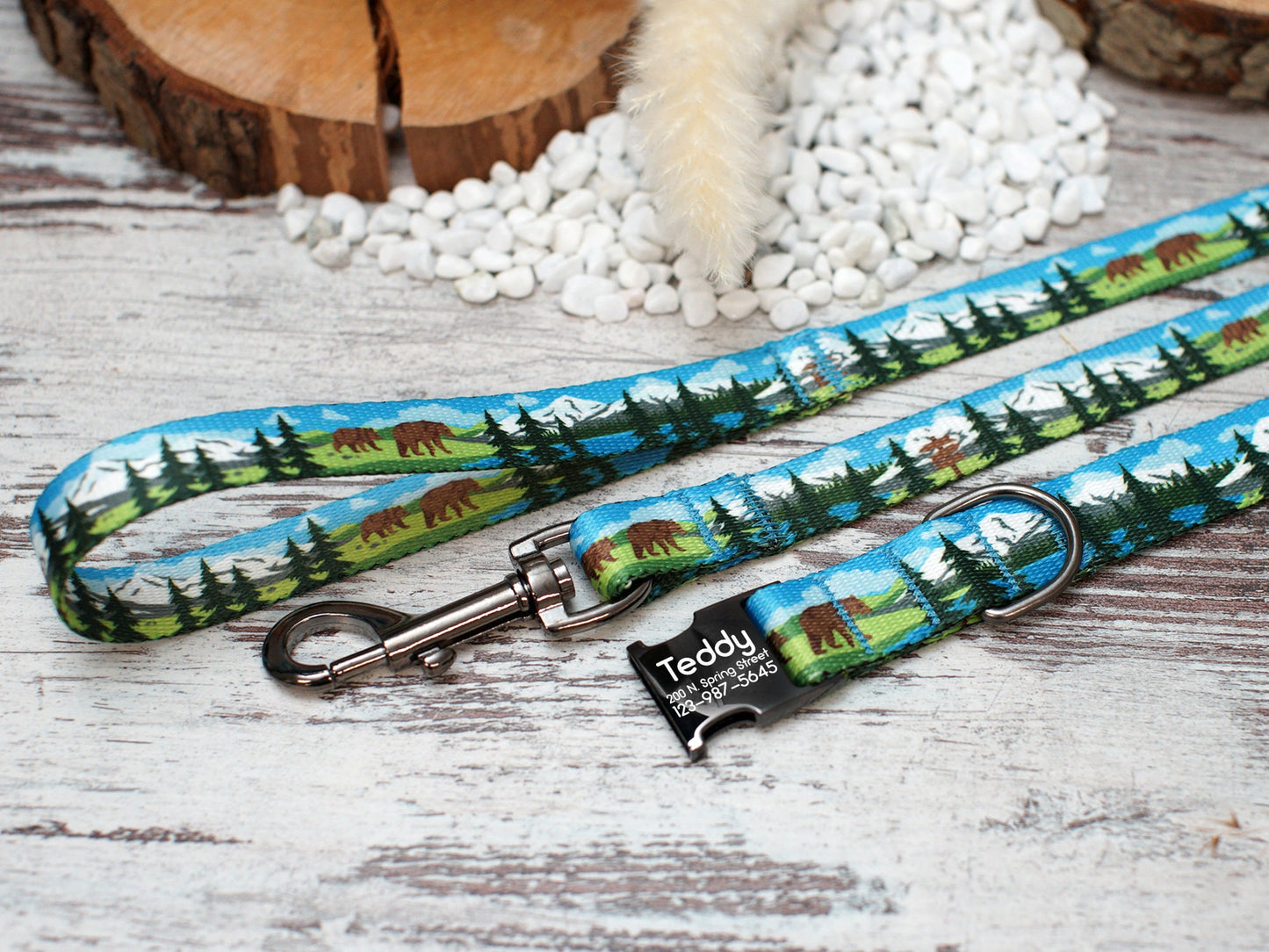 Personalized Nature Dog Leash, Pattern Designer Dog Leash, Print Pet Leash for Dogs Small Medium Large, Dog Lead 5Ft, Puppy Leash