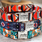 Engraved Dog Collar with Buckle, Custom Dog Collars, Tribal Aztec Pattern Dog Collar, Personalized Pet Collars for Small Large Dogs
