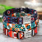 Geometric Nylon Dog Collar with Metal Buckle, Adjustable Designer Dog Collar, Small Dog Collar, Pattern Scandinavian Dog Collars