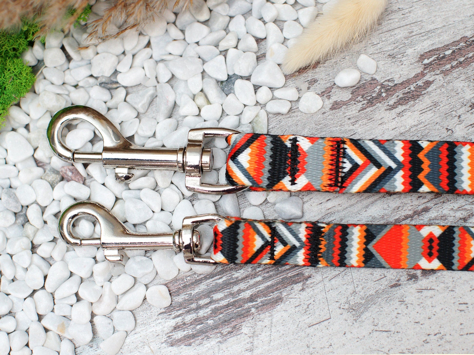 Geometric Dog Leash 5FT, Aztec Pattern Dog Leashes, Tribal Plaid Pet Leashes for Small Medium Large Dogs Puppy, Print Nylon Dog Leash