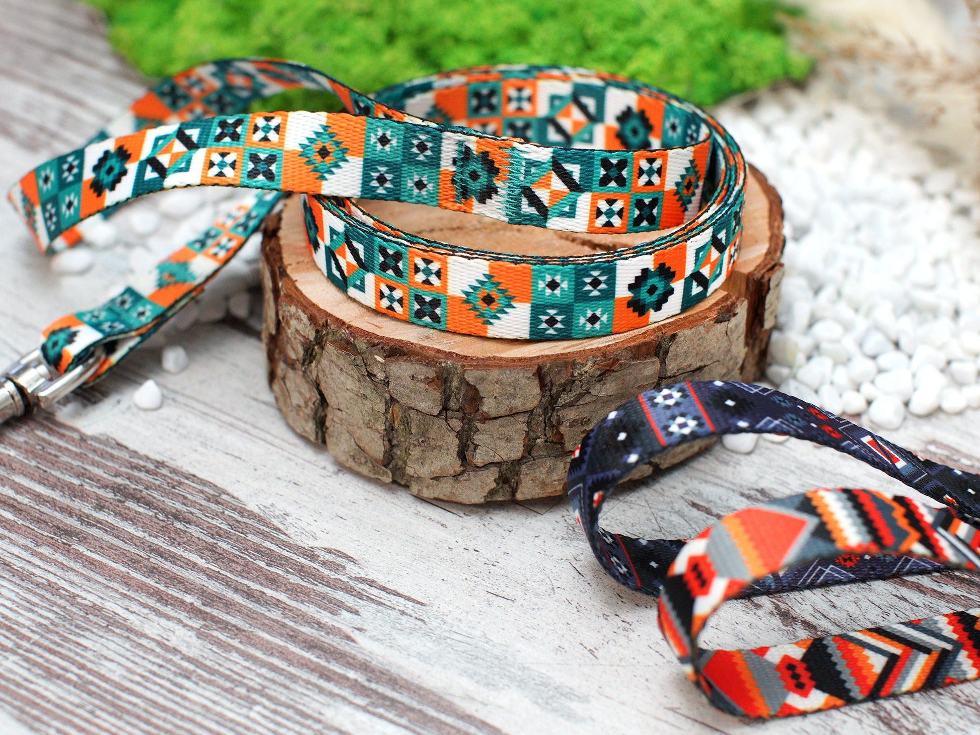 Geometric Dog Leash 5FT, Aztec Pattern Dog Leashes, Tribal Plaid Pet Leashes for Small Medium Large Dogs Puppy, Print Nylon Dog Leash