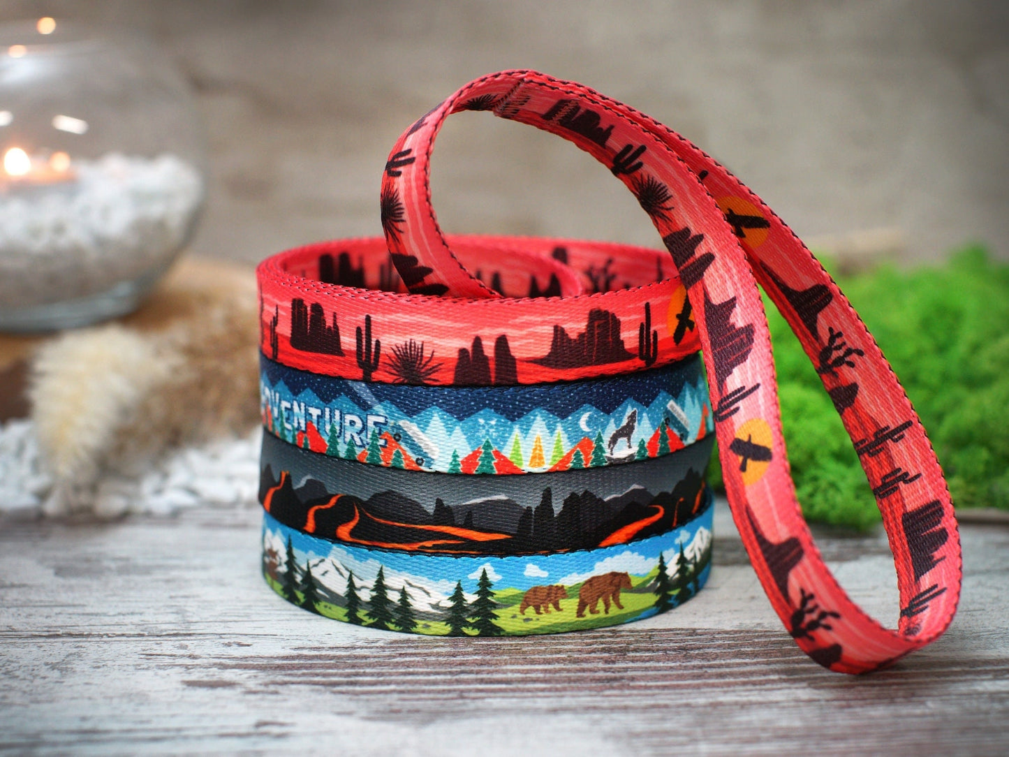 Personalized Nature Dog Leash, Pattern Designer Dog Leash, Print Pet Leash for Dogs Small Medium Large, Dog Lead 5Ft, Puppy Leash