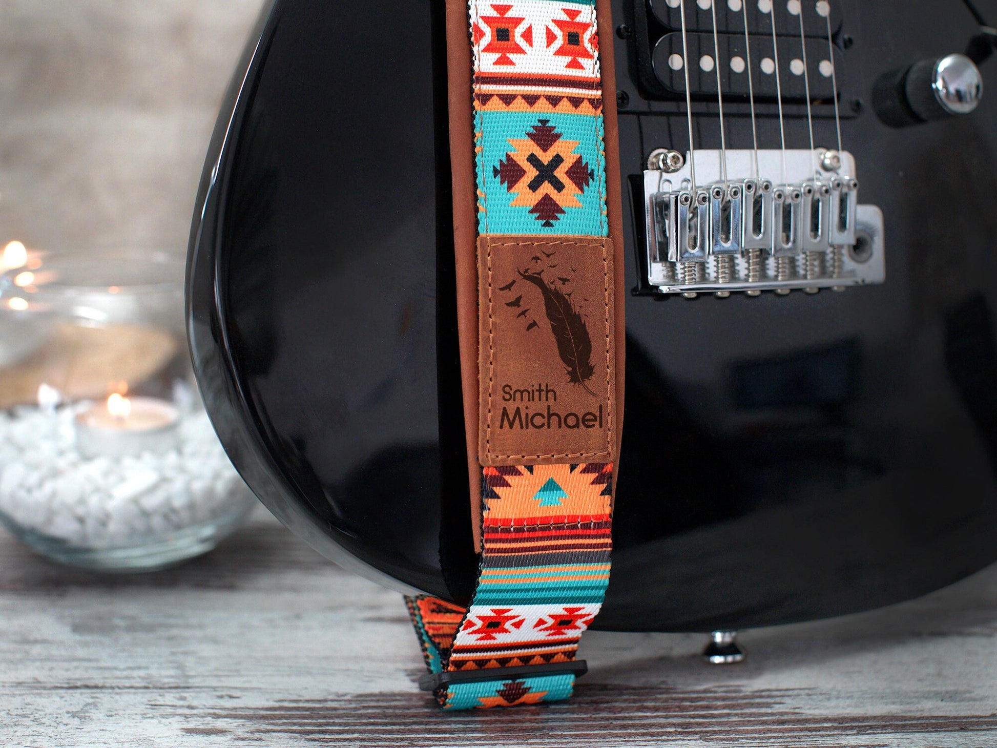 Guitar Strap Pattern, Leather Guitar Strap, Personalized Guitar Strap, Guitar Player Gift, Custom Guitar Strap, Adjustable Guitar Strap