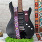 Pattern Guitar Strap with Leather Base, Personalized Guitar Strap, Custom Gifts for Him, Leather Guitar Strap, Guitar Lover Gift