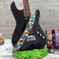 Pattern Guitar Strap with Leather Base, Personalized Guitar Strap, Custom Gifts for Him, Leather Guitar Strap, Guitar Lover Gift