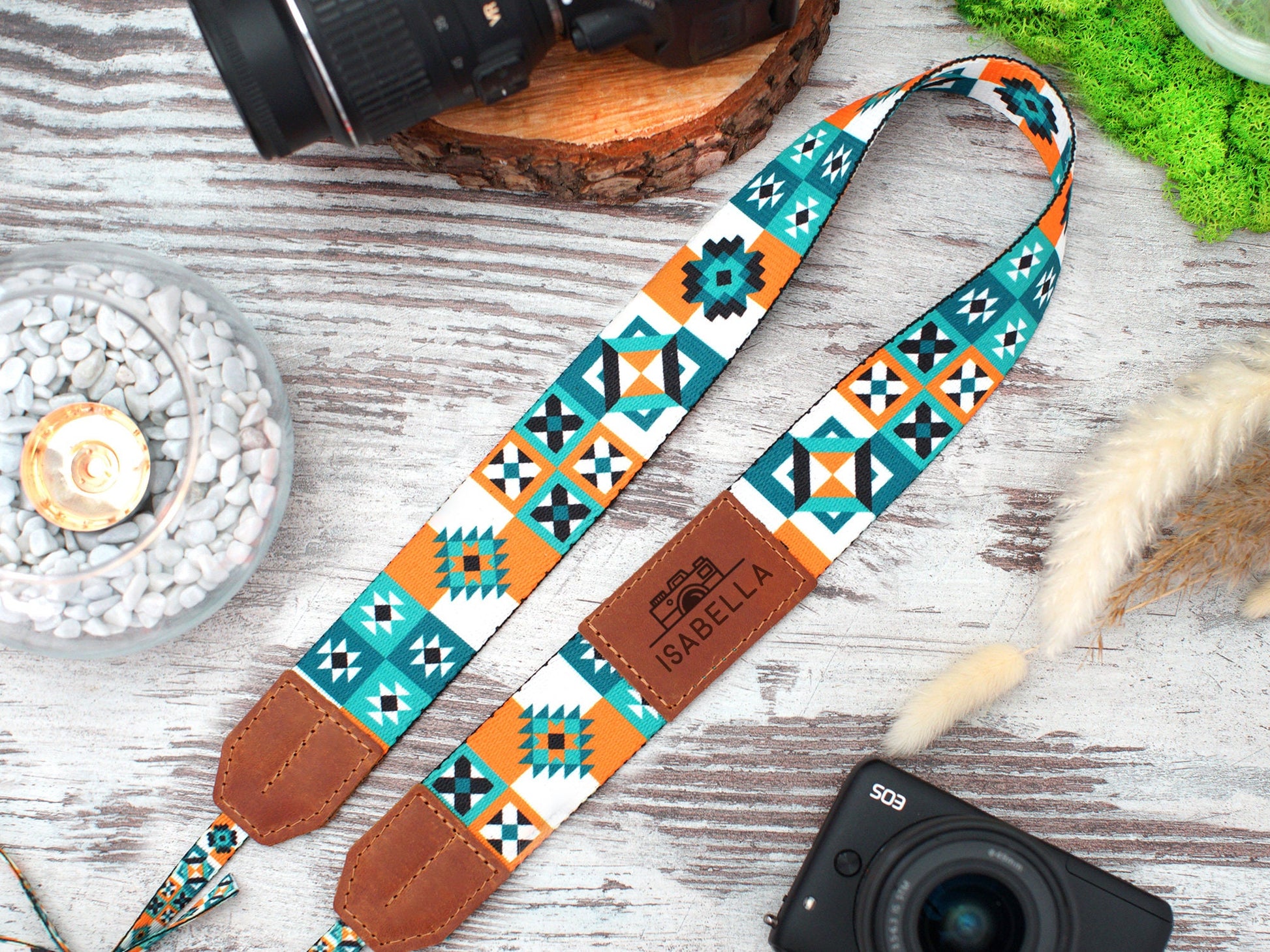 Camera Strap Personalized, Canon Sony Nikon Camera Strap, Leather Camera Wrist Strap, Pattern Camera Accessories, Gifts for Her