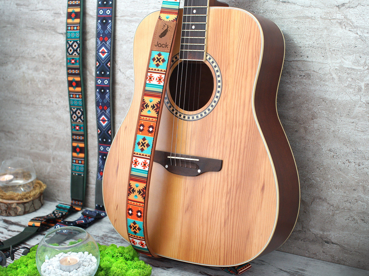 Tribal Guitar Strap, Personalized Guitar Strap, Gift for Him, Custom Guitar Strap, Adjustable Guitar Straps, Wide Soft Guitar Strap