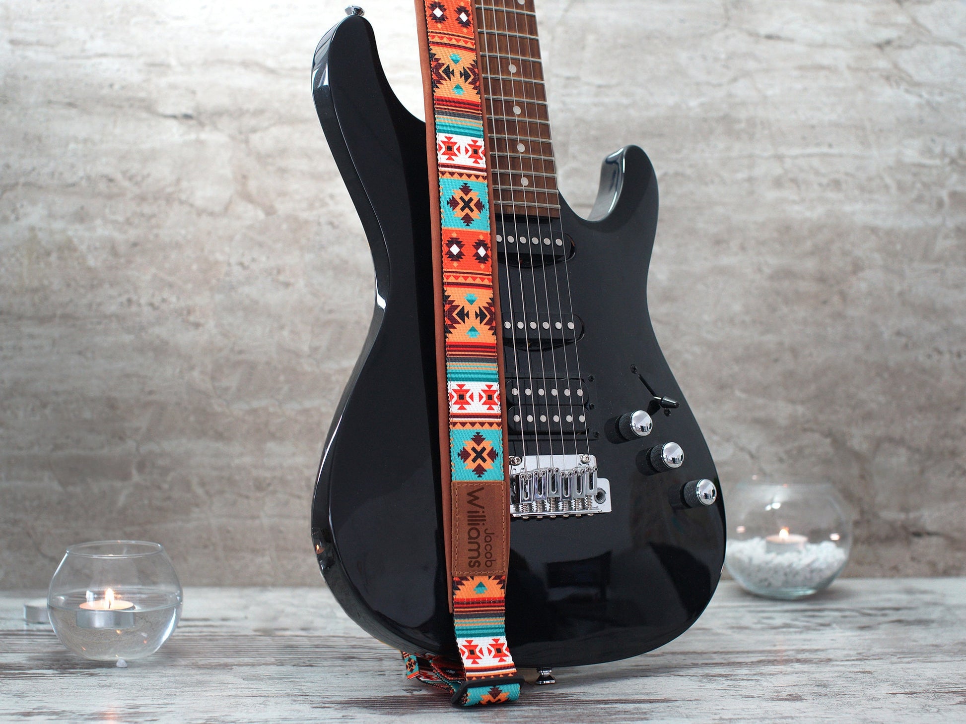 Guitar Strap Pattern, Leather Guitar Strap, Personalized Guitar Strap, Guitar Player Gift, Custom Guitar Strap, Adjustable Guitar Strap