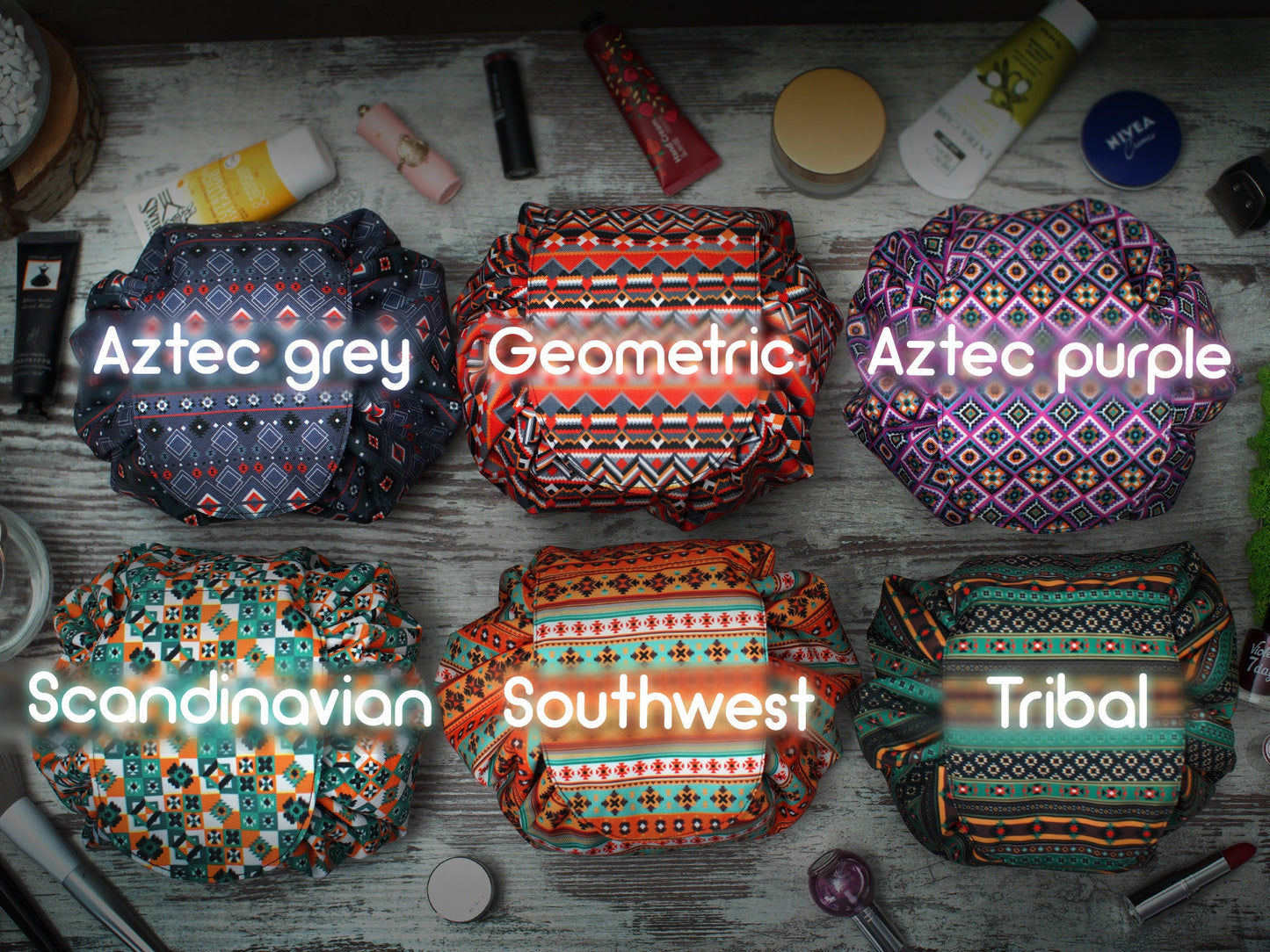 Tribal Cosmetic Bag, Personalized Makeup Bag, Travel Portable Cosmetic Bag, Personalized Gifts for Women, Cosmetic Organizer for Women