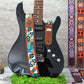 Pattern Guitar Strap with Leather Base, Personalized Guitar Strap, Custom Gifts for Him, Leather Guitar Strap, Guitar Lover Gift