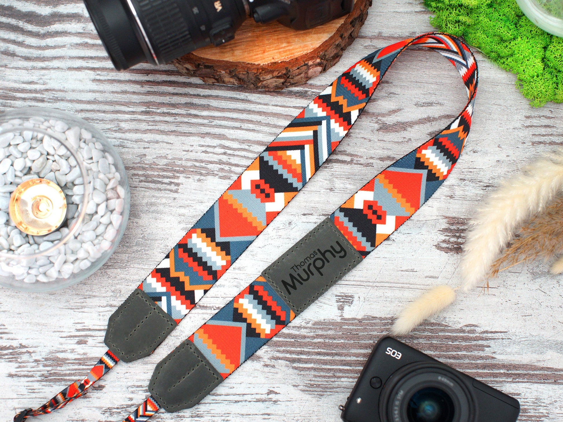 Camera Strap Personalized, Canon Sony Nikon Camera Strap, Leather Camera Wrist Strap, Pattern Camera Accessories, Gifts for Her