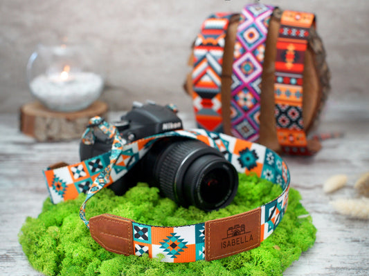 Camera Strap Personalized, Canon Sony Nikon Camera Strap, Leather Camera Wrist Strap, Pattern Camera Accessories, Gifts for Her