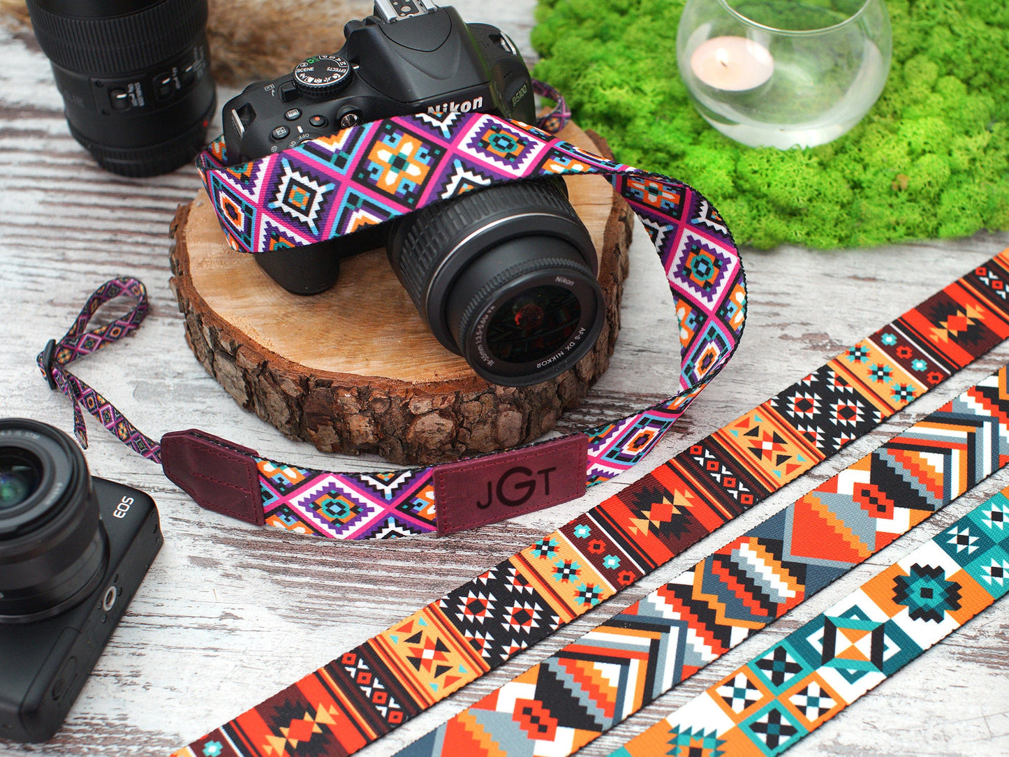 Camera Strap Personalized, Canon Sony Nikon Camera Strap, Leather Camera Wrist Strap, Pattern Camera Accessories, Gifts for Her