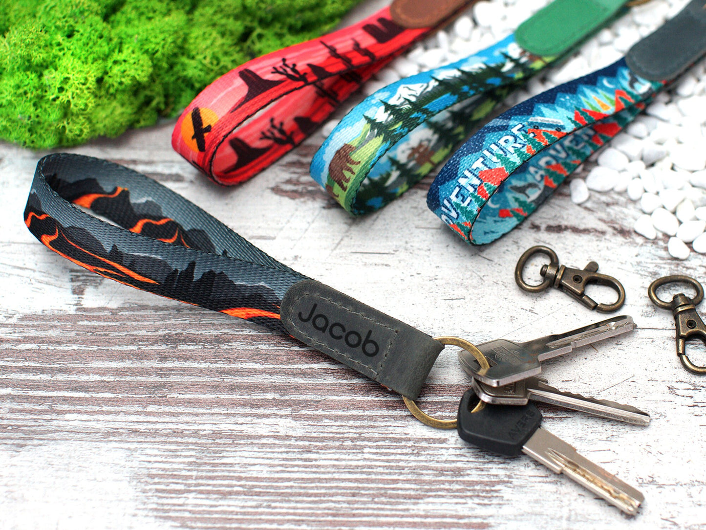 Personalized Keychain, Pattern Wrist Key Chain, Print Key Holder, Personalized Gifts, Design Lanyard Strap, Gifts for Him