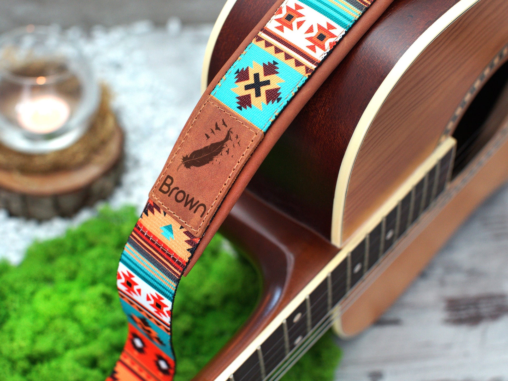 Tribal Guitar Strap, Personalized Guitar Strap, Gift for Him, Custom Guitar Strap, Adjustable Guitar Straps, Wide Soft Guitar Strap