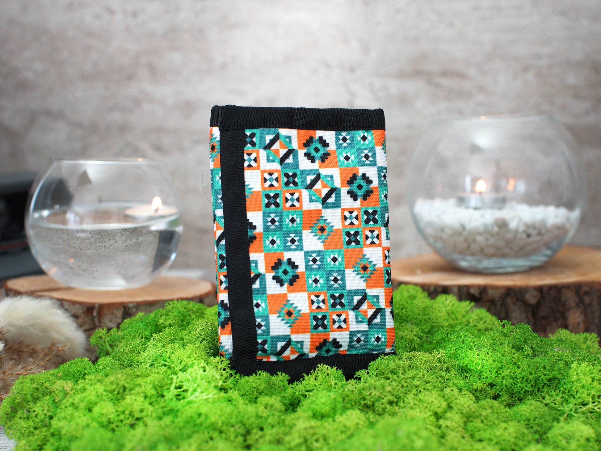 Personalized Travel Wallet, Custom Pattern Wallet, Aztec Mens Wallet, Christmas Gifts for Her, Fabric Card Holder Case, Anniversary Gifts