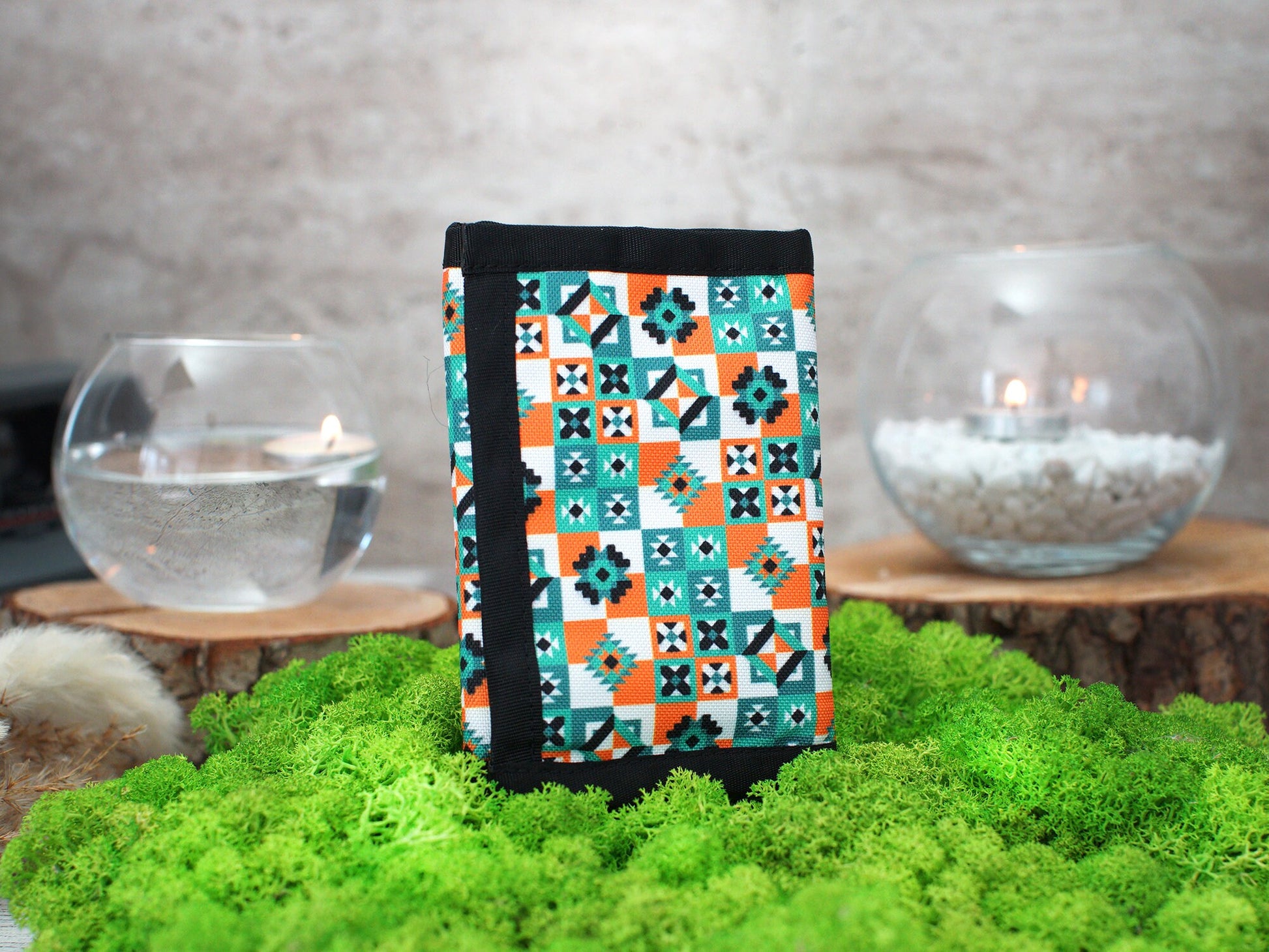 Personalized Small Wallet, Women's Boho Wallet, Tribal Mens Wallet, Gifts for Him, Custom Card Holder, Travel Slim Wallet, Personalized Gift