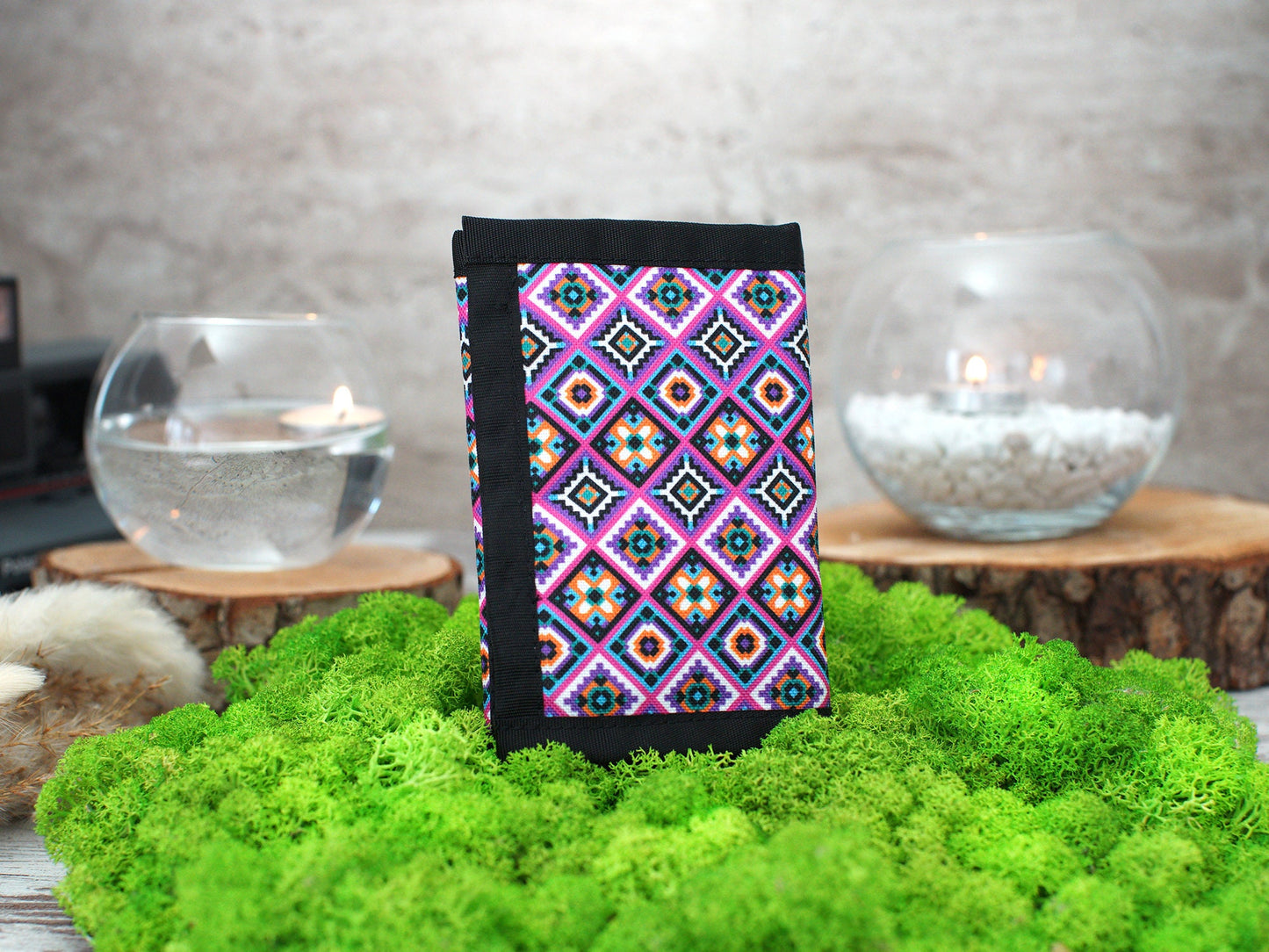 Personalized Travel Wallet, Custom Pattern Wallet, Aztec Mens Wallet, Christmas Gifts for Her, Fabric Card Holder Case, Anniversary Gifts
