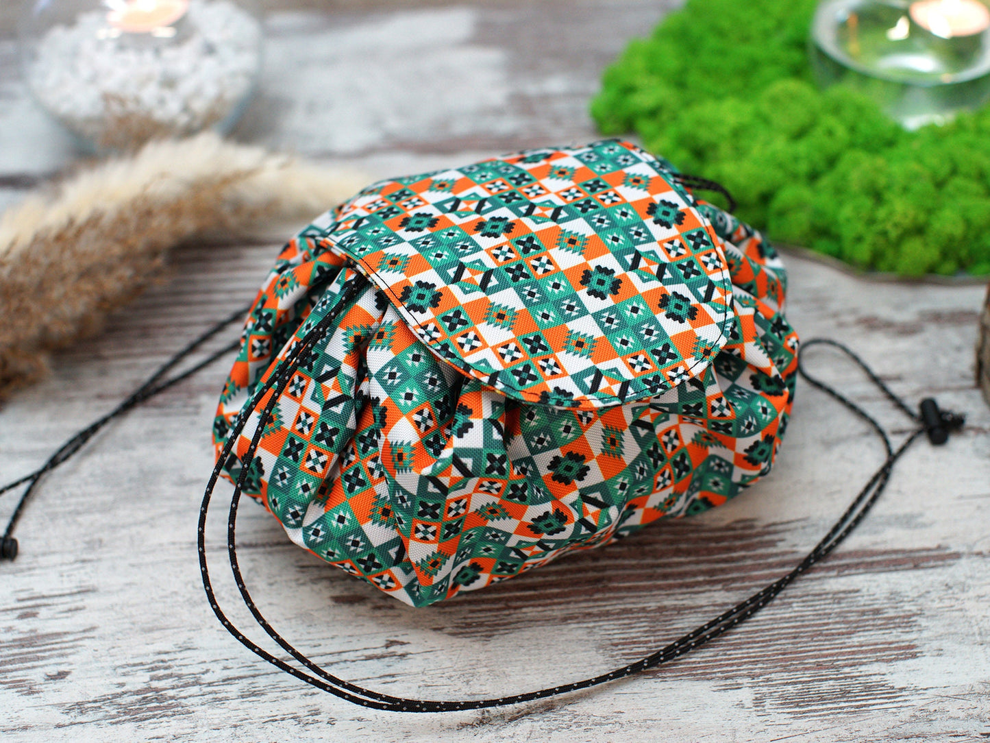 Personalized Cosmetic Bag, Tribal Pattern Makeup Bag, Travel Toiletry Bag, Aztec Print Cosmetic Pouch, Gifts for Her, Portable Make Up Bag
