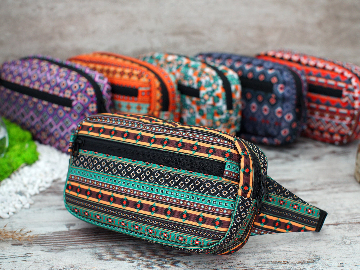 Tribal Crossbody Bag, Christmas Gifts for Him, Travel Fanny Pack for Men, Aztec Hip Bag, Print Design Bam Bag, Personalized Gifts For Her