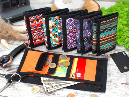 Boho Pattern Wallet, Personalized Travel Wallet, Christmas Gifts for Her, Custom Wallet for Men, Tribal Aztec Wallet, Personalized Gifts